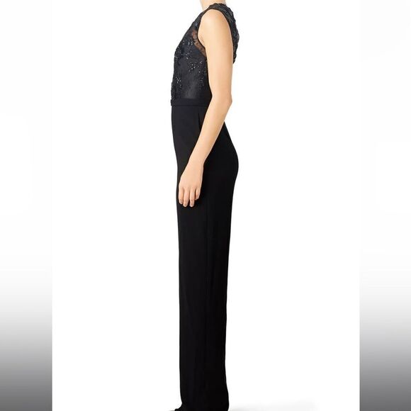 Theia Marisol Jumpsuit Sleeveless Sequin Black 4 - Picture 2 of 7